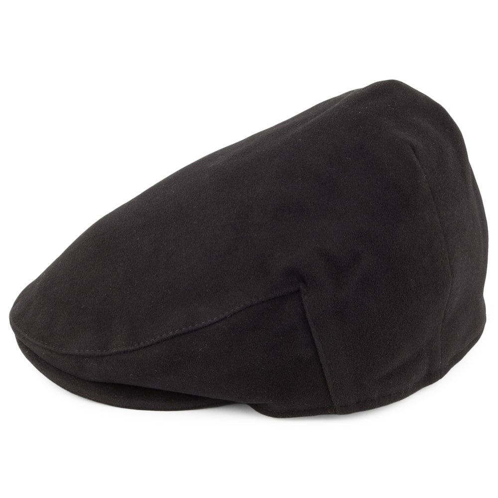 Christys Hats Moleskin Flat Cap - Black