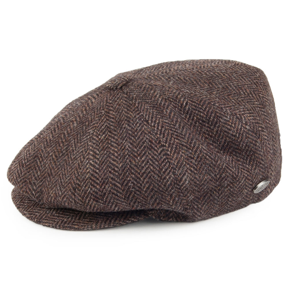 Bailey Hats Galvin Herringbone Wool Newsboy Cap - Brown