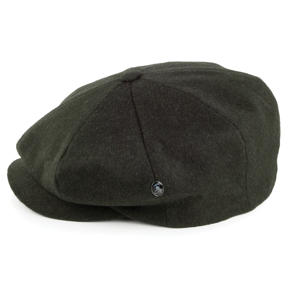City Sport Loden Wool Newsboy Cap - Dark Green