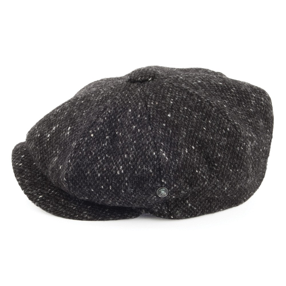 City Sport Donegal Tweed Marl Newsboy Cap - Charcoal