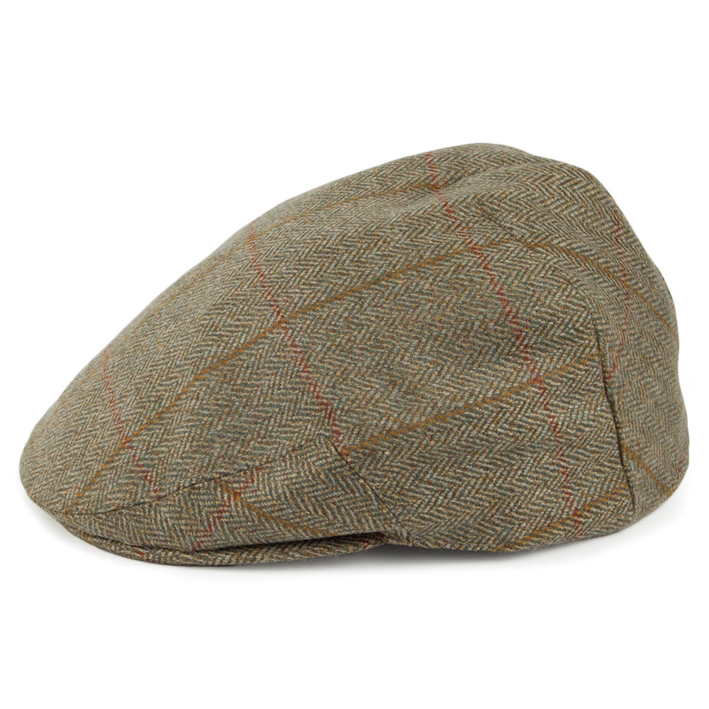 Olney Hats Kinloch Saxony Tweed Flat Cap - Sage