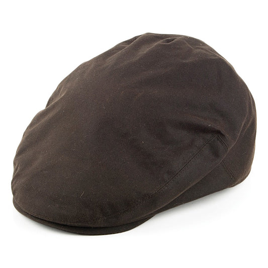 Failsworth Hats Waxed Cotton Flat Cap - Olive