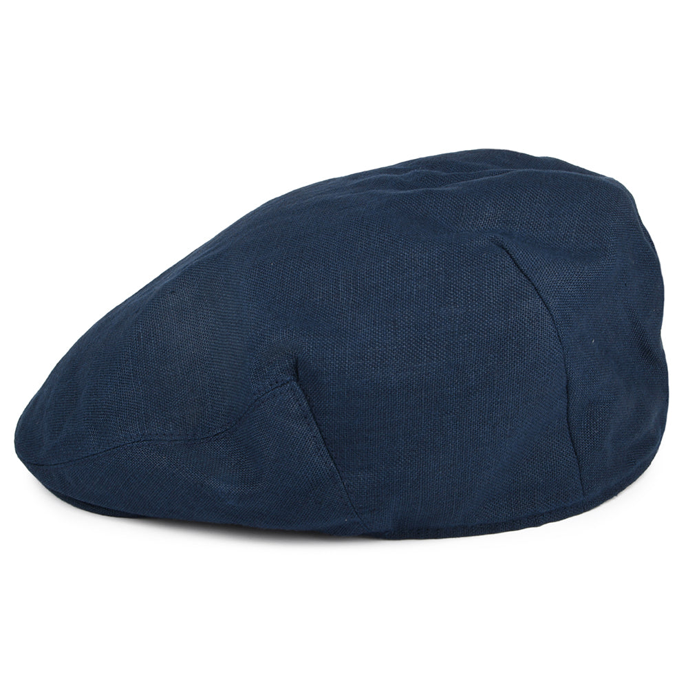 Failsworth Hats Irish Linen Flat Cap - Navy Blue