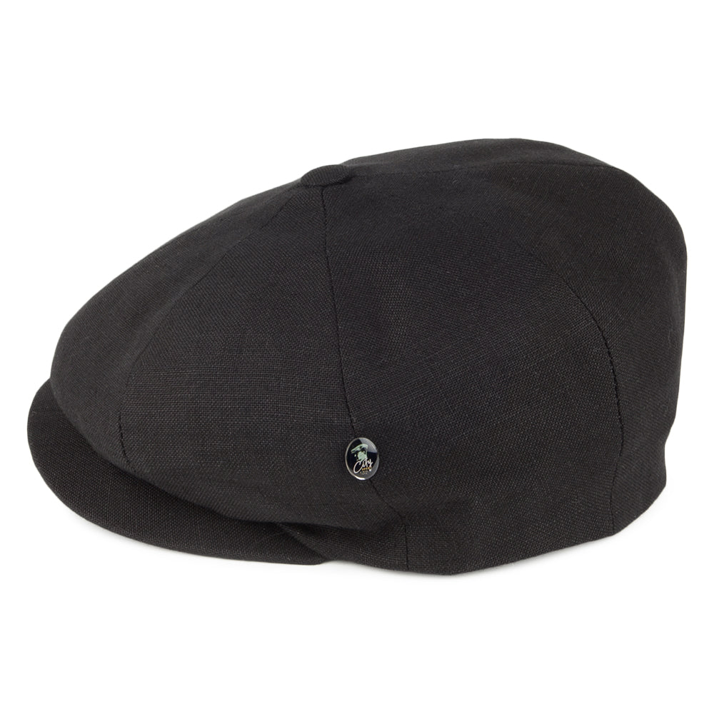 City Sport Linen Newsboy Cap - Black
