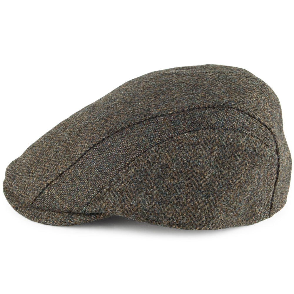 Barbour Hats Herringbone Tweed Flat Cap - Olive