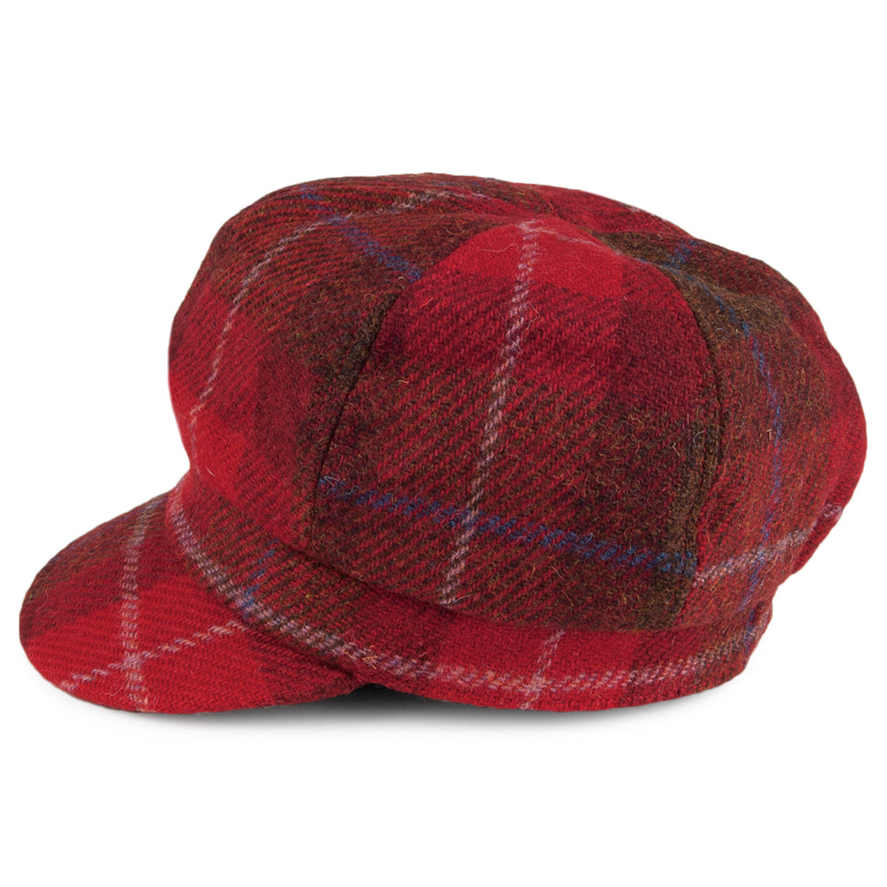 Failsworth Hats HARRIS TWEED Gabby Baker Boy Cap - Red