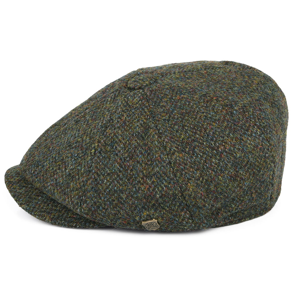 Failsworth Hats HARRIS TWEED Herringbone Carloway Newsboy Cap - Forest