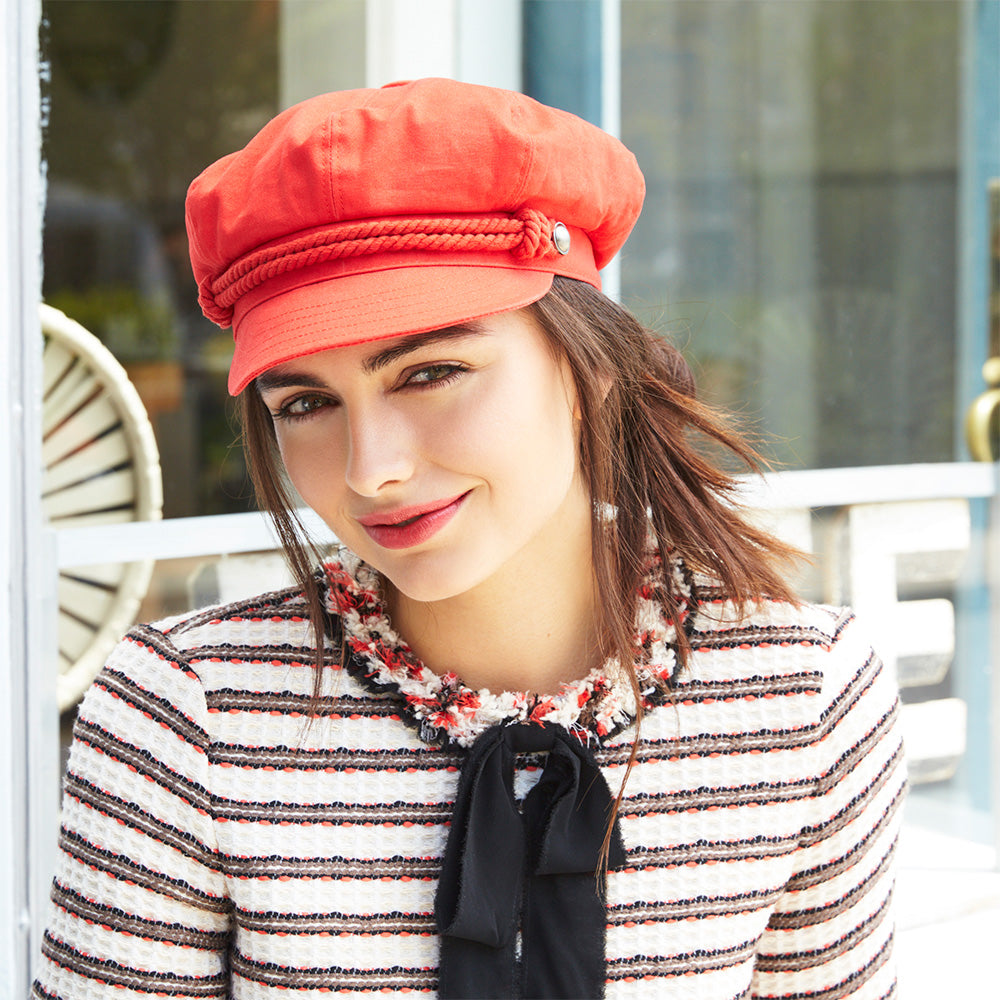 Betmar Hats Fisherman Baker Boy Cap - Red