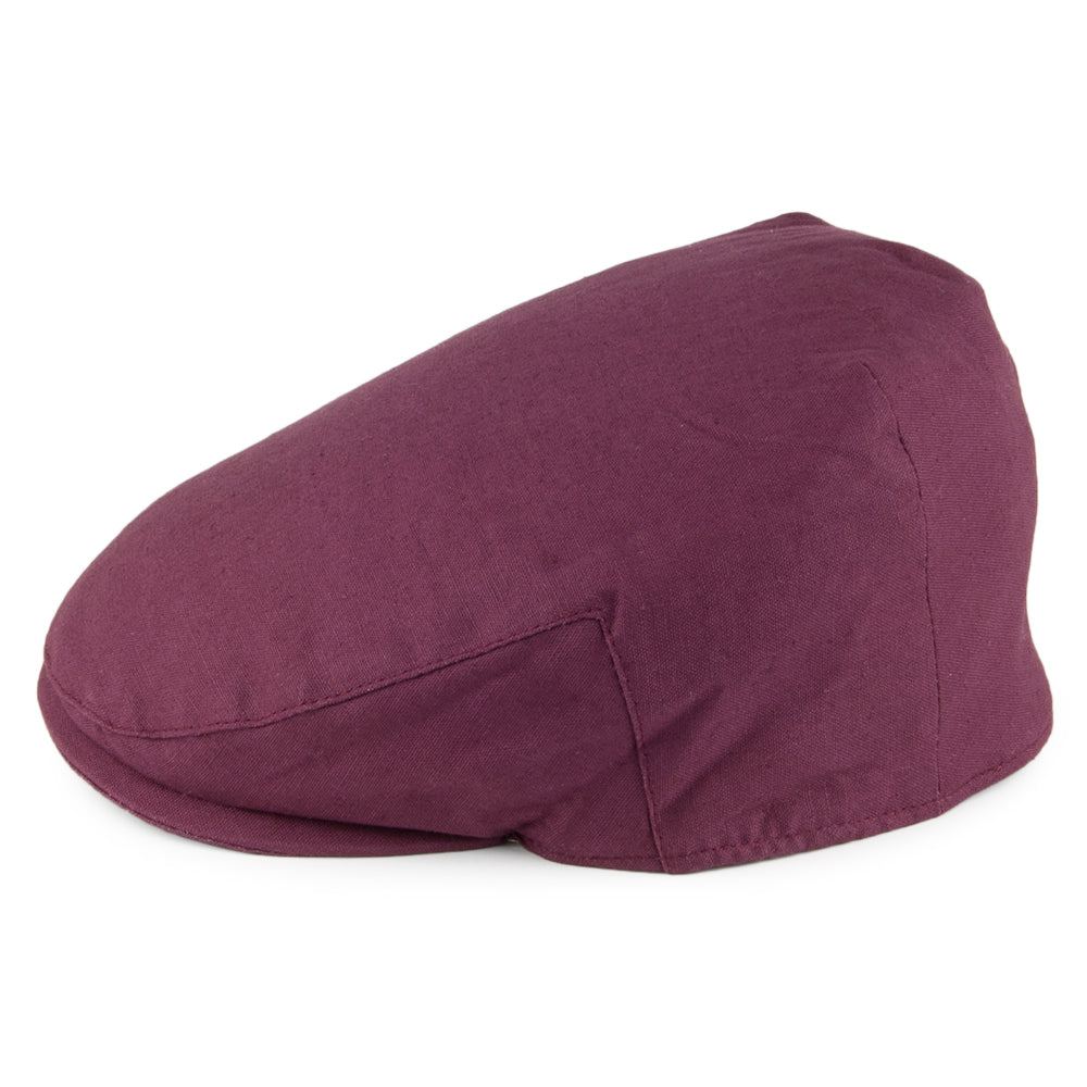 Denton Hats Cheshire Linen Flat Cap - Maroon