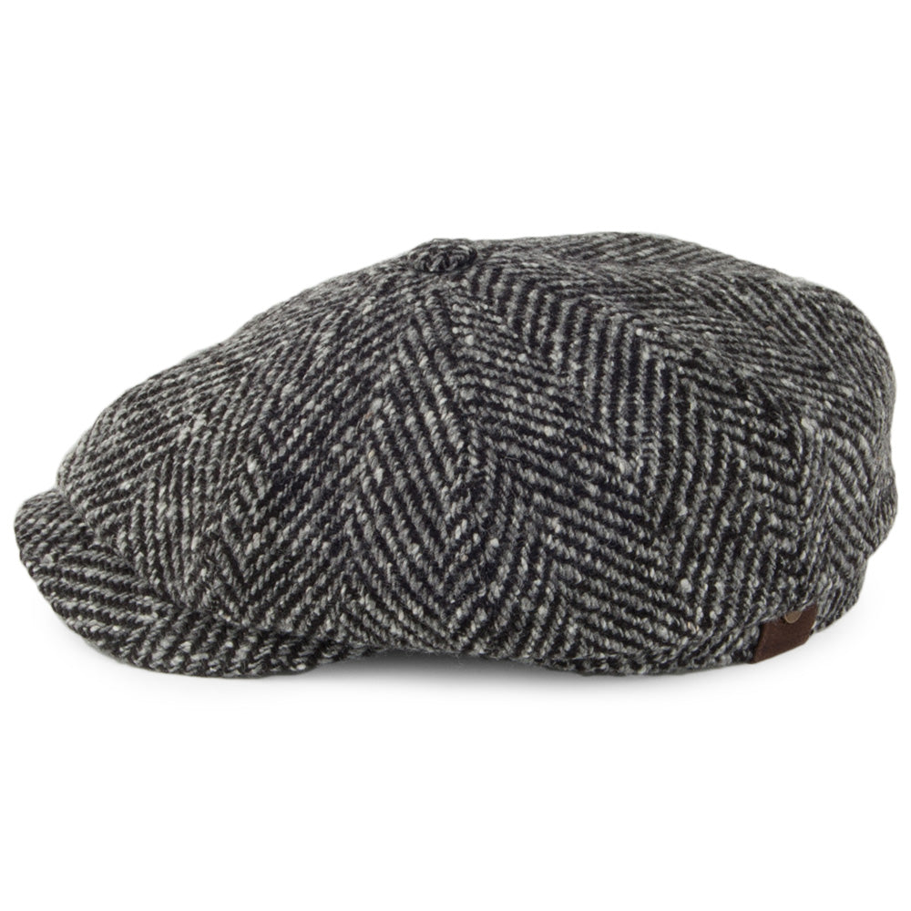 Stetson Hats Hatteras Wool Newsboy Cap - Black-Grey