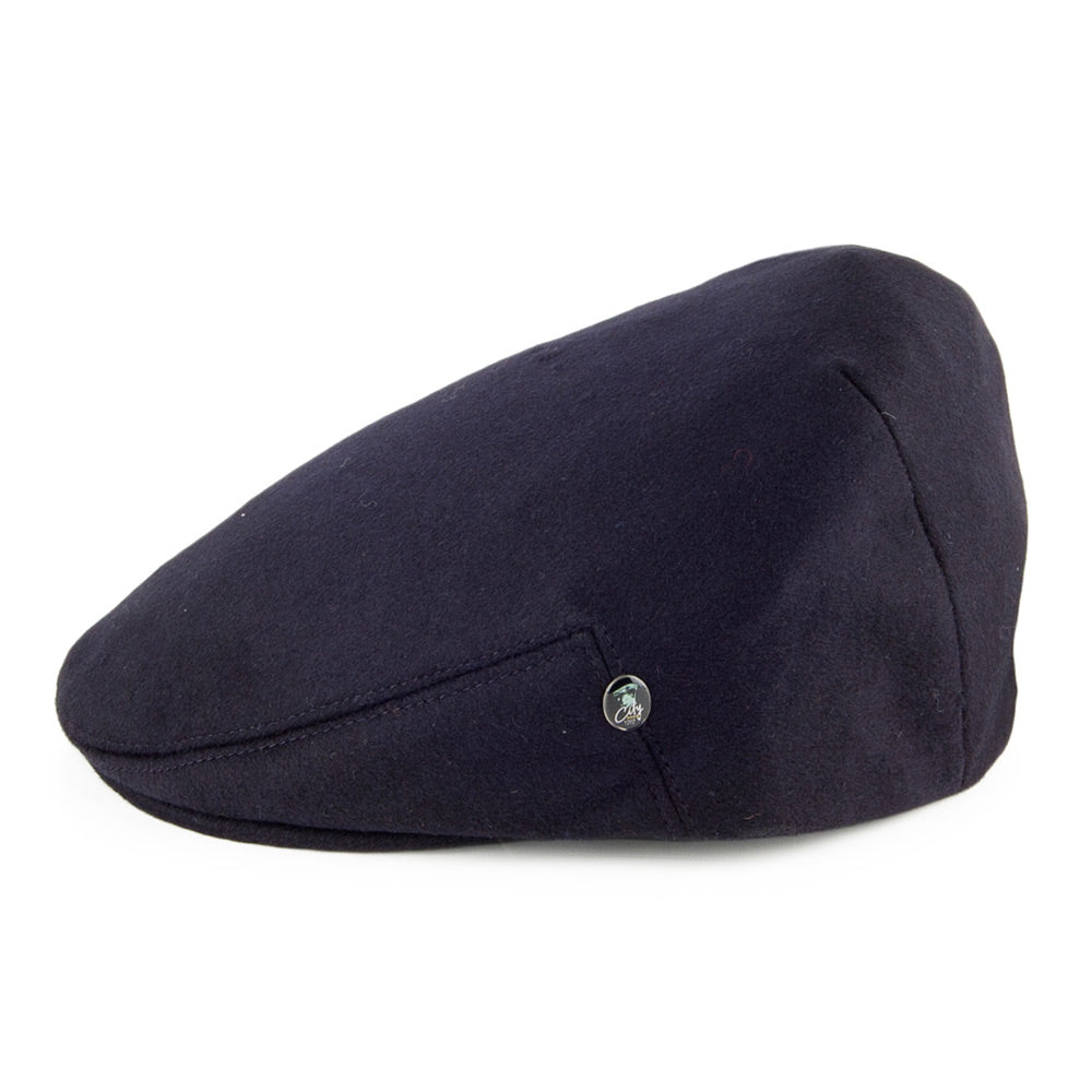 City Sport Loden Wool Flat Cap - Navy