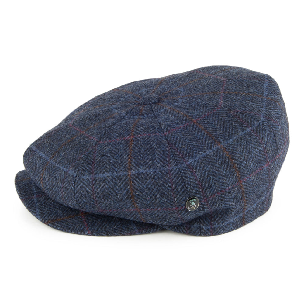 City Sport Herringbone Newsboy Cap - Blue