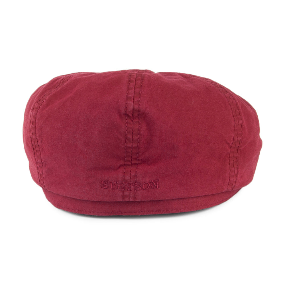 Stetson Hats Hatteras Washed Organic Cotton Newsboy Cap - Burgundy