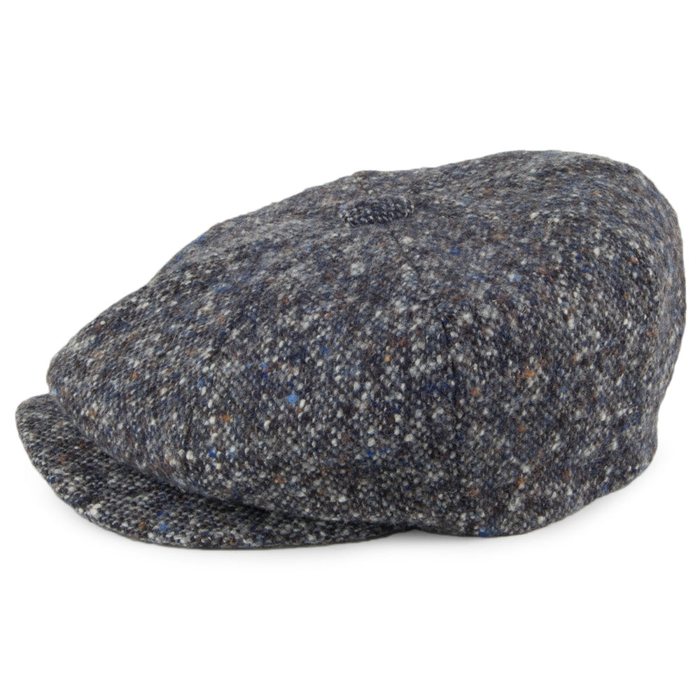 City Sport Donegal Tweed Marl Newsboy Cap - Blue-Grey