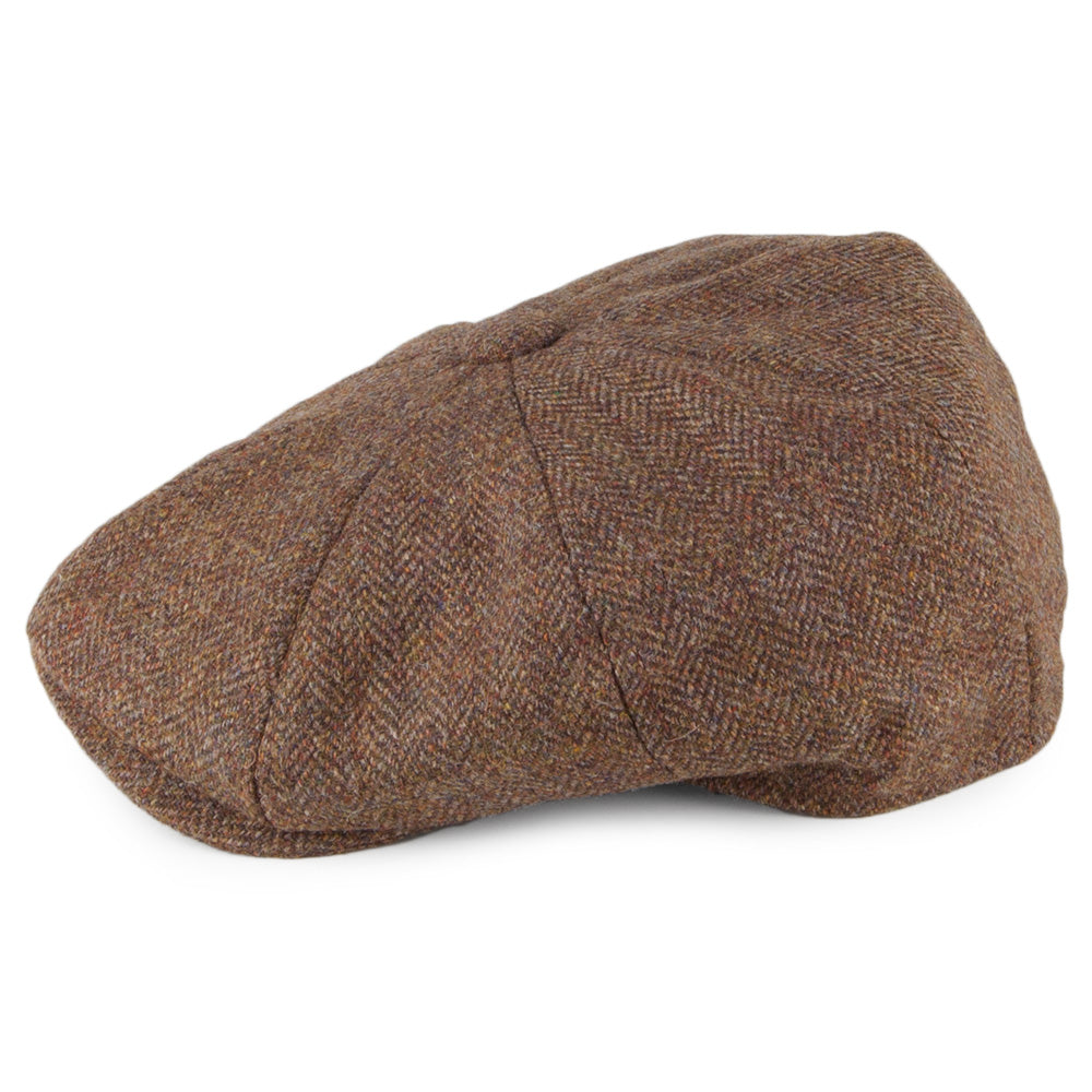 Christys Hats Country Tweed Herringbone Newsboy Cap - Brown