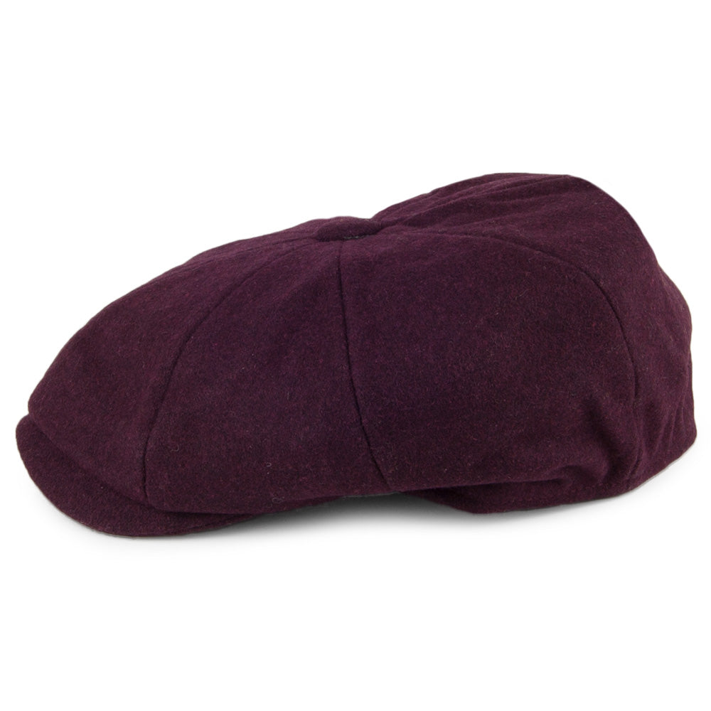 Christys Hats Melton Wool Newsboy Cap - Maroon