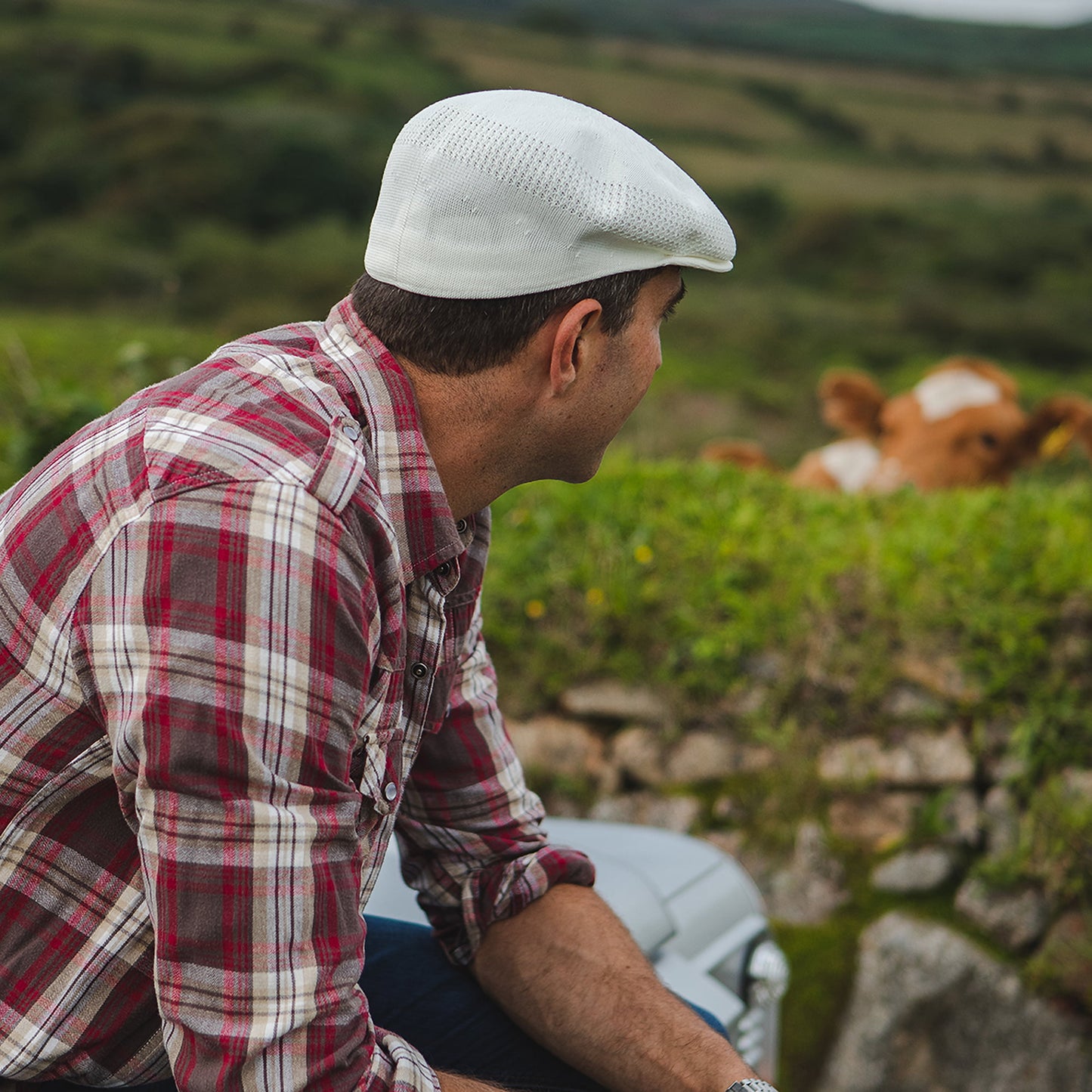 Jaxon & James Summer Flat Cap - White