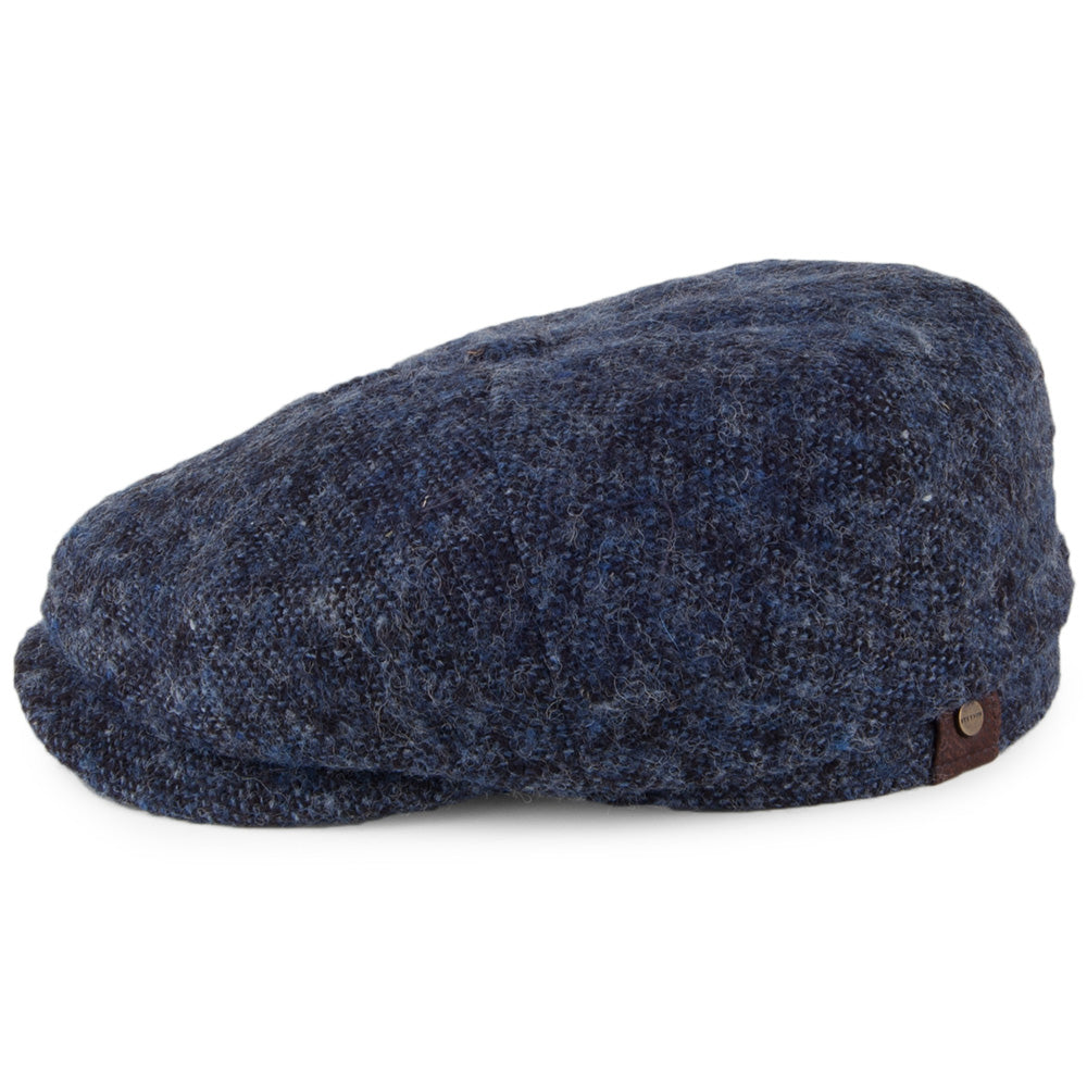 Stetson Hatteras Donegal Tweed Newsboy Cap - Blue