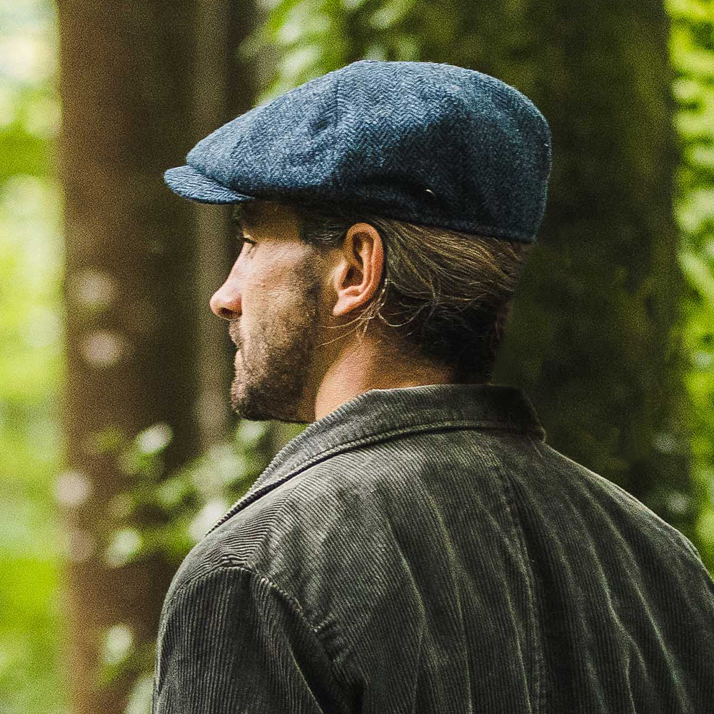 Jaxon & James HARRIS TWEED Skye Newsboy Cap - Blue-Black