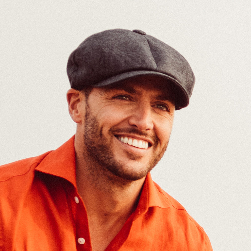 Failsworth Hats Alfie Irish Linen Newsboy Cap - Charcoal