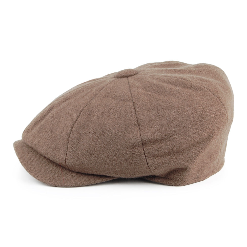 Christys Hats Joshua Ellis Wool Sateen Newsboy Cap - Light Tan