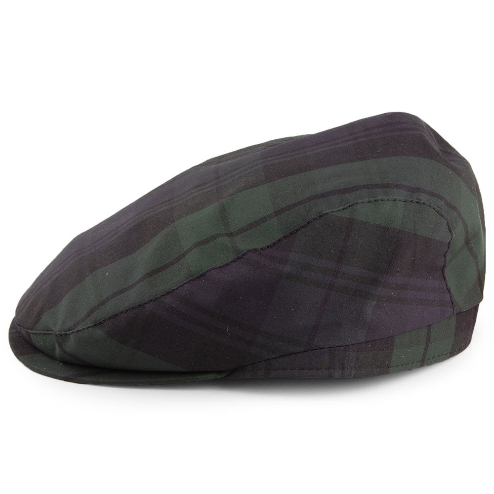 City Sport British Millerain Waxed Cotton Flat Cap - Navy-Green