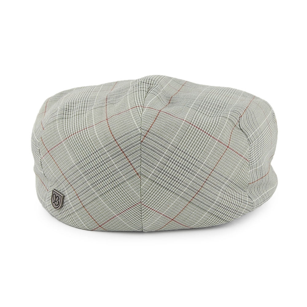 Brixton Hats Hooligan Windowpane Flat Cap - Grey-Sage