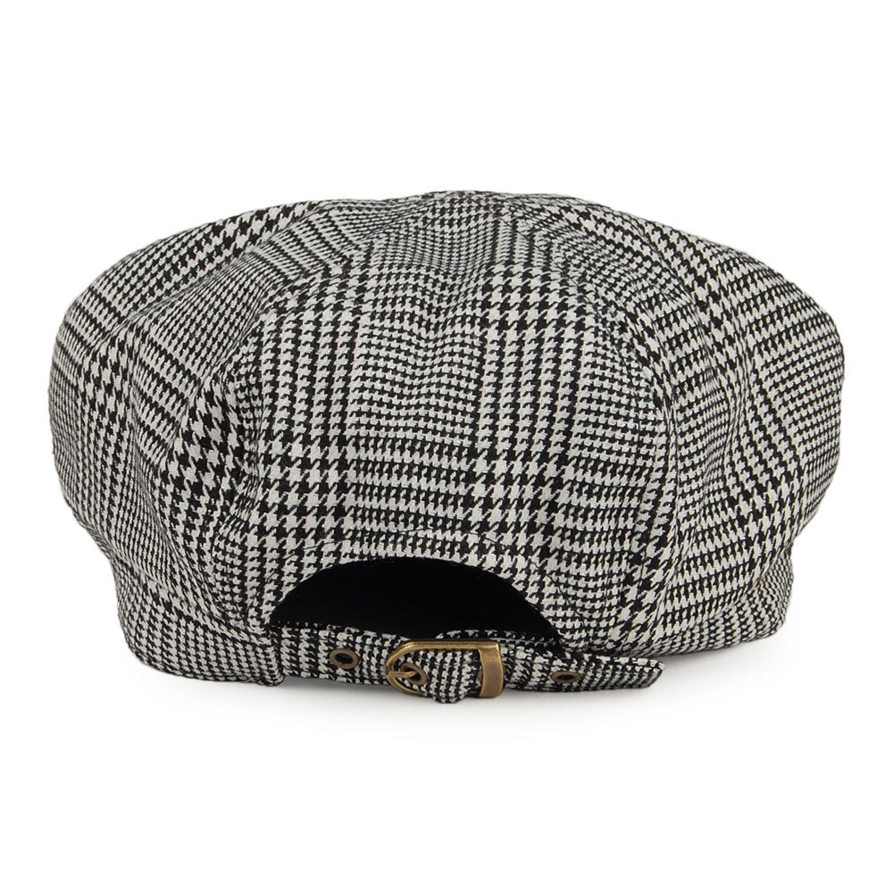 Betmar Hats Boy Meets Girl Glen Plaid Newsboy Cap - Black-White