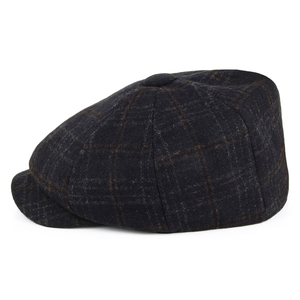 Joules Hats Deanscroft Windowpane Newsboy Cap - Navy Blue