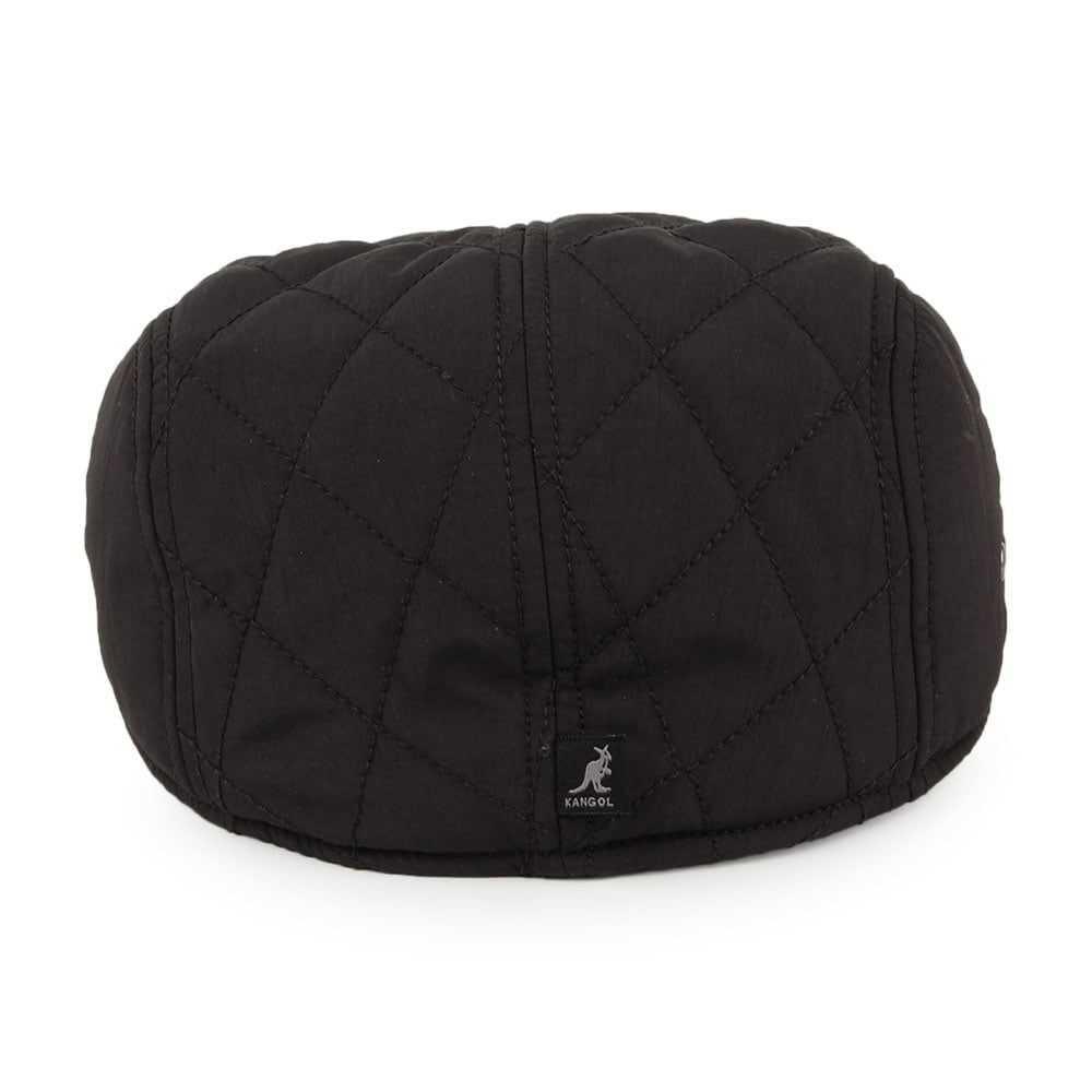 Kangol Hidden Layers Driving Flat Cap with Earlaps - Black
