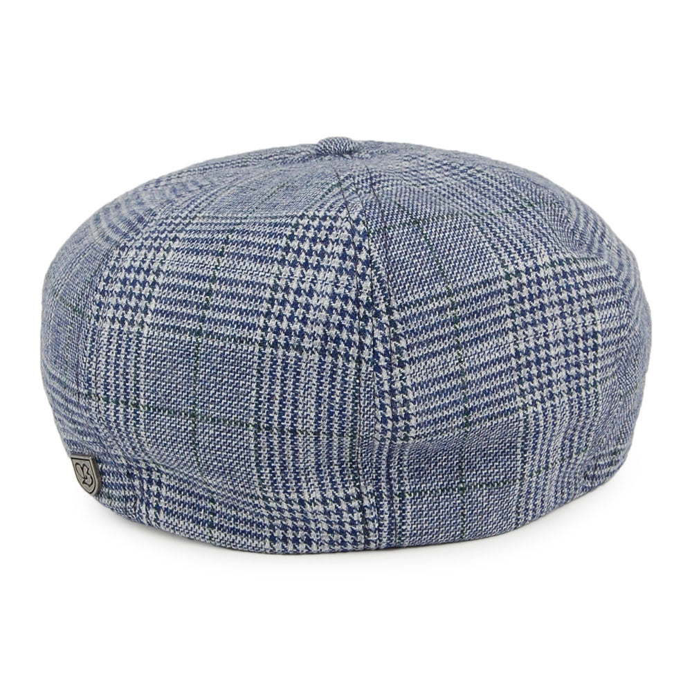 Brixton Hats Glen Plaid Brood Newsboy Cap - Navy-Grey