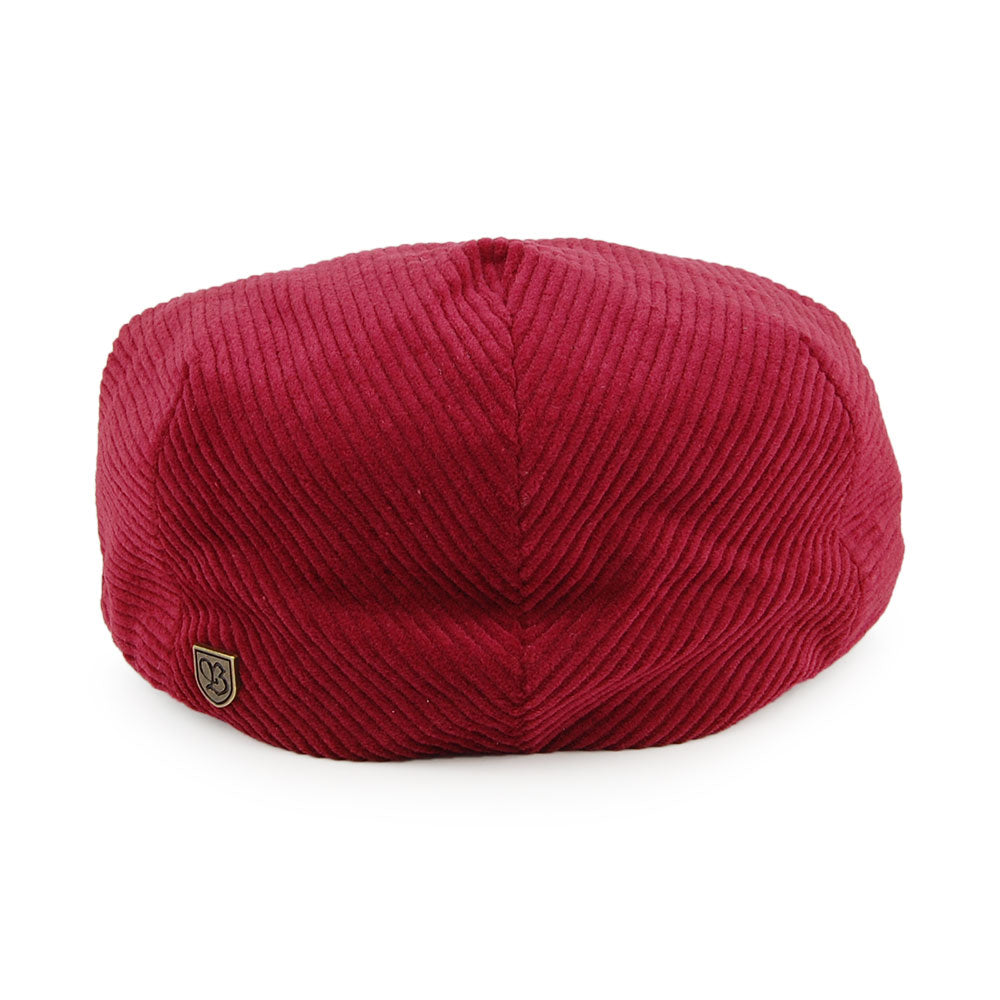 Brixton Hats Hooligan Corduroy Flat Cap - Cardinal Red