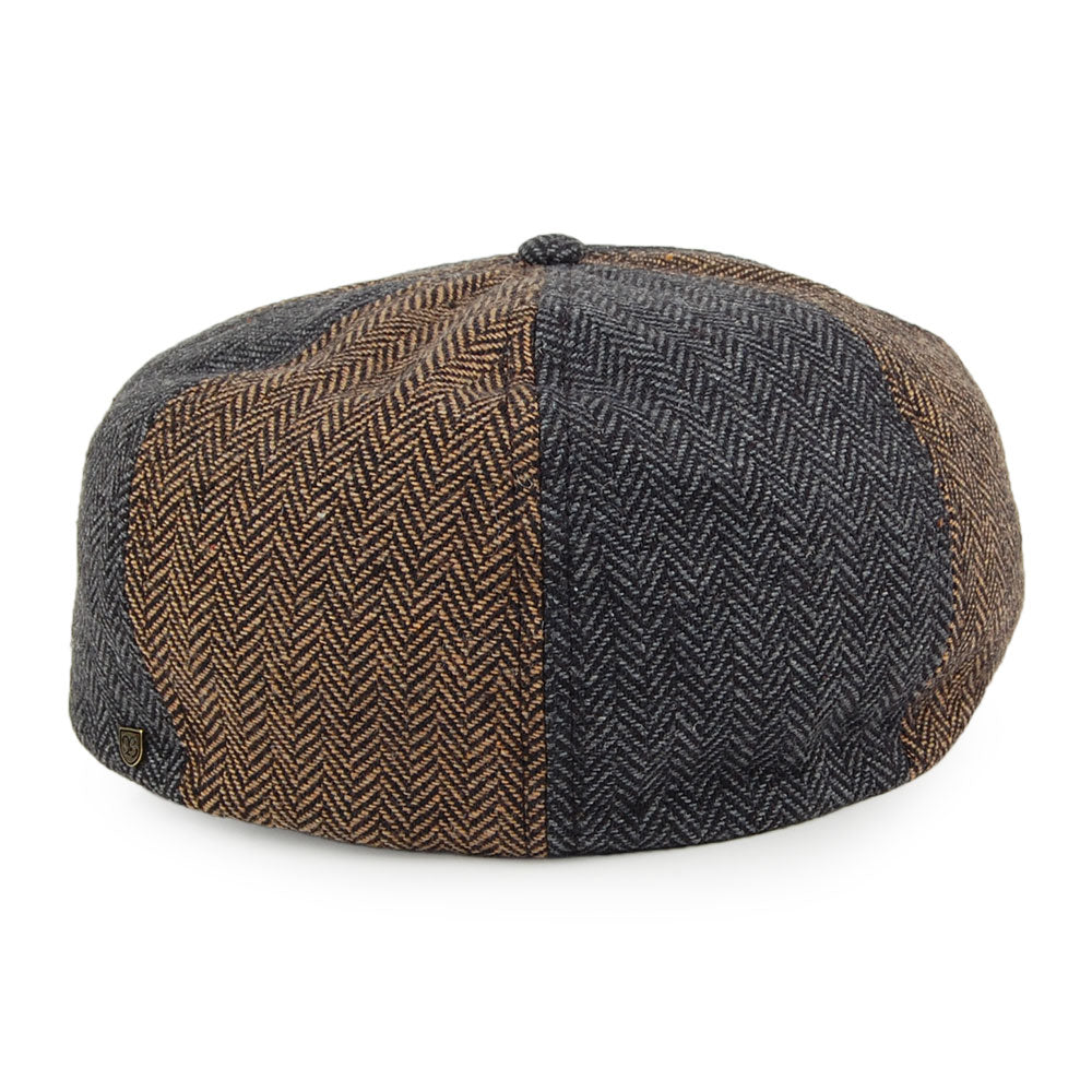 Brixton Hats Brood Multi-Panel Newsboy Cap - Brown-Grey