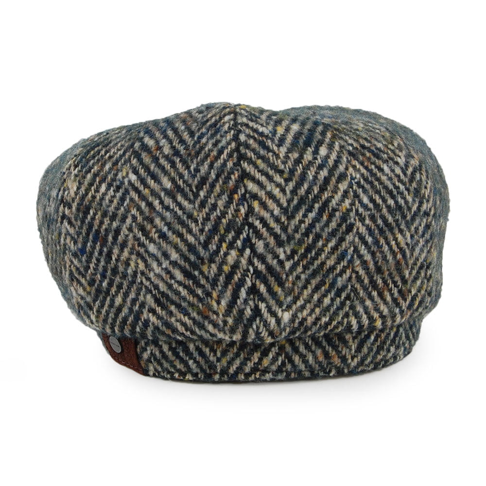 Stetson Hatteras Herringbone Wool Newsboy Cap - Emerald