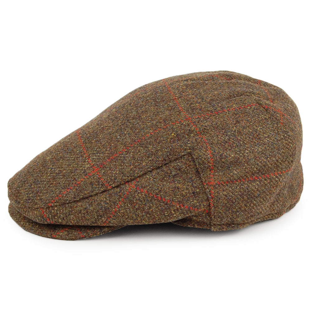 Failsworth Hats Windowpane Waterproof Flat Cap - Olive Mix