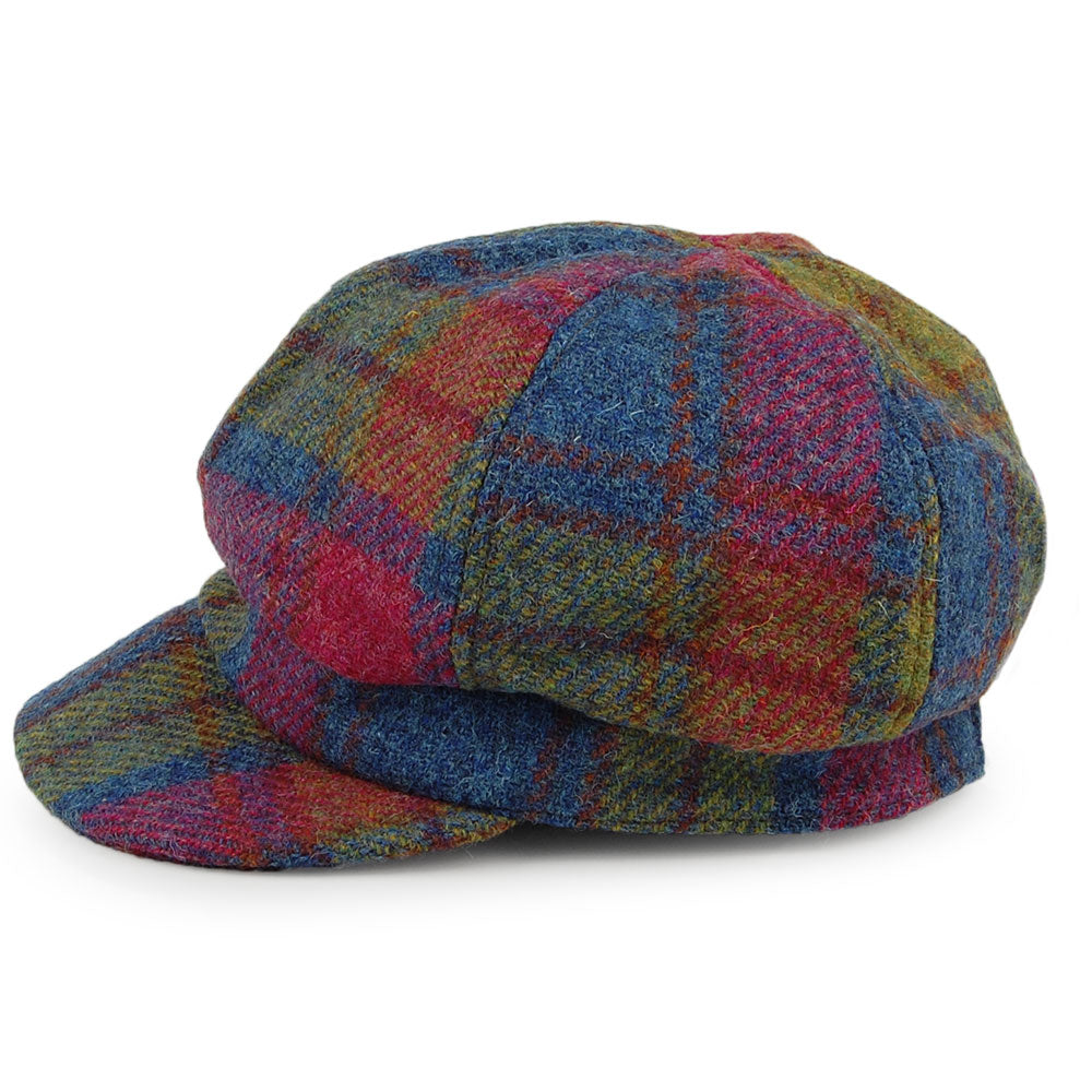 Failsworth Hats HARRIS TWEED Gabby Baker Boy Cap - Pink-Blue