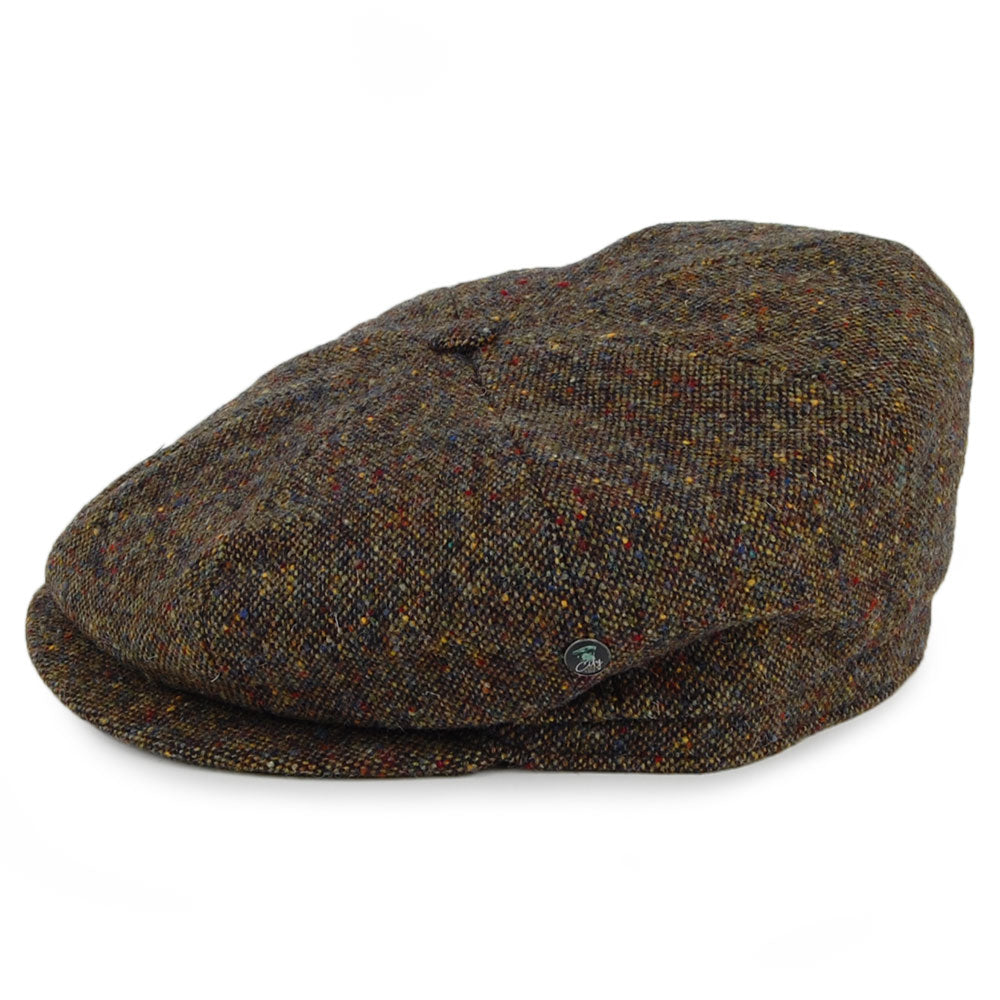 City Sport Donegal Tweed Newsboy Cap - Olive-Multi