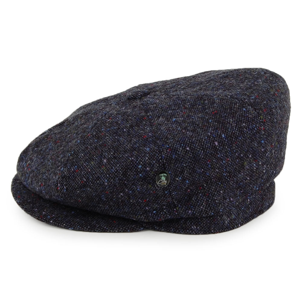 City Sport Donegal Tweed Newsboy Cap - Navy Multi