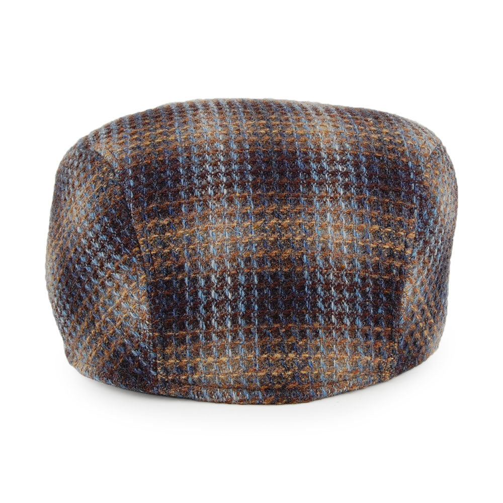 Crambes Hats Detroit Lambswool Textured Flat Cap - Blue-Multi