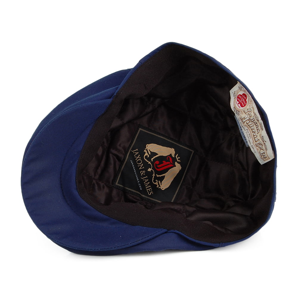 Jaxon & James British Millerain Waxed Cotton Flat Cap - Navy Blue