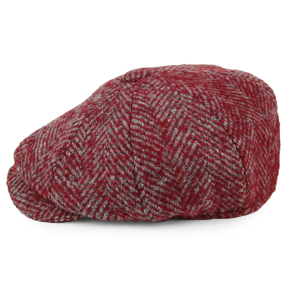 Denton Hats Chunky Wool Herringbone Newsboy Cap - Red-Multi