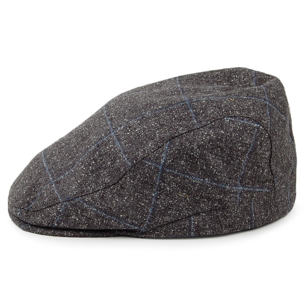 Failsworth Hats Mallalieus Silk-Cotton Mix Sports Flat Cap - Grey-Blue