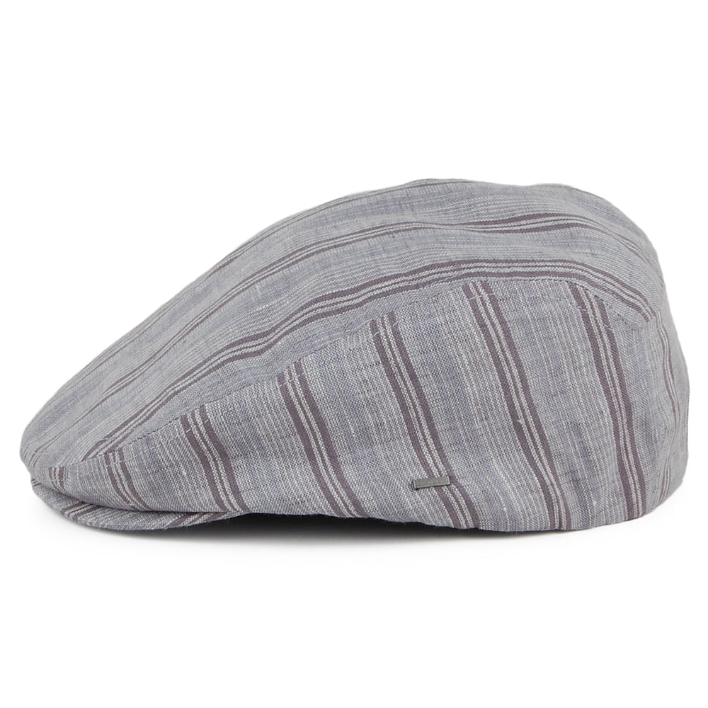 Bailey Hats Fleet Striped Flat Cap - Grey