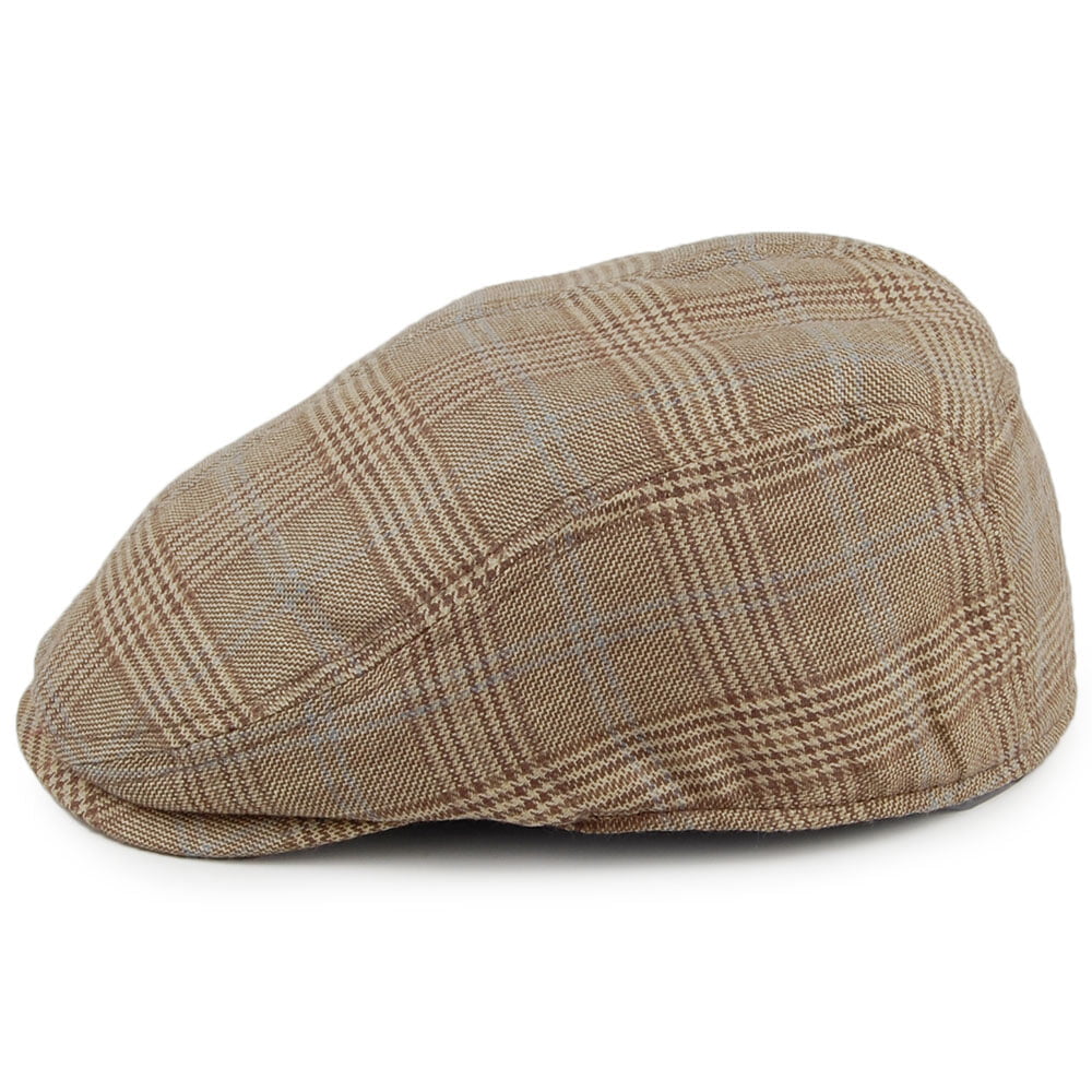 Christys Hats Tailored Driver Moons Flat Cap - Brown Multi