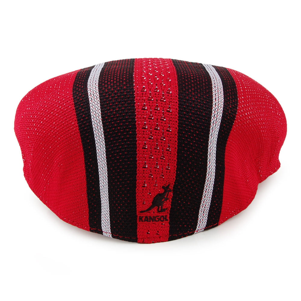 Kangol Vented Stripes 504 Flat Cap - Scarlet