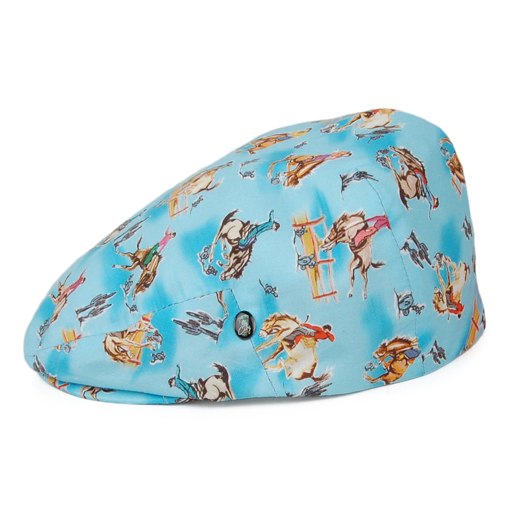City Sport Hats Bucking Bronco Flat Cap - Blue