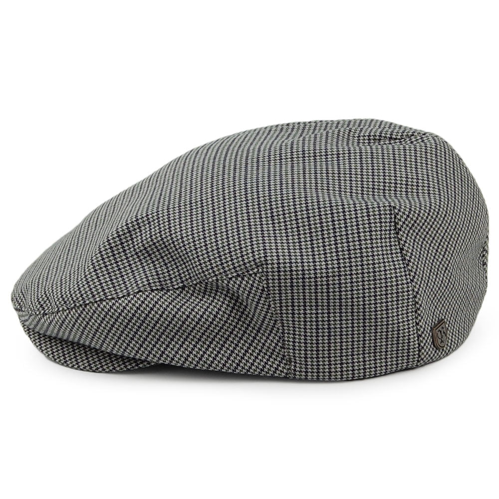 Brixton Hats Hooligan Houndstooth Flat Cap - Olive-Navy