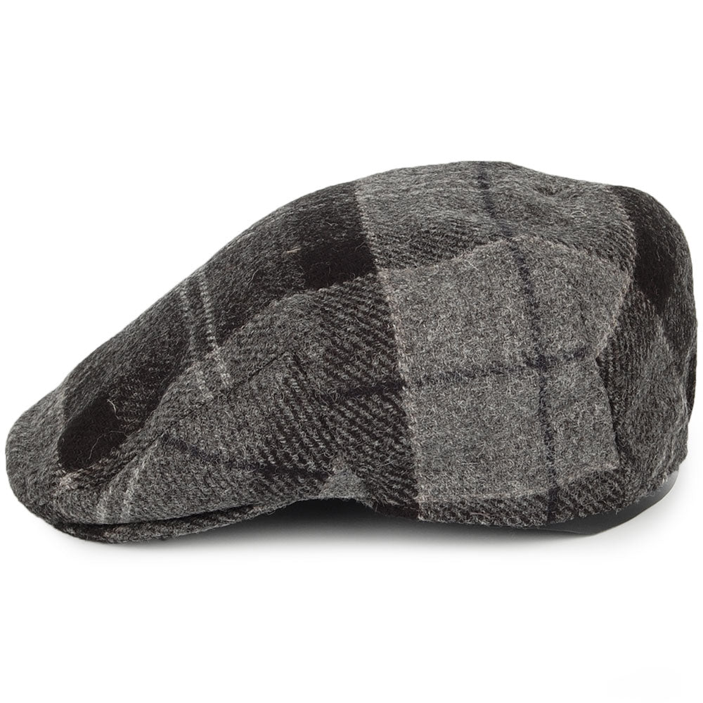 Barbour Hats Moons Tweed Wool Flat Cap - Black-Grey