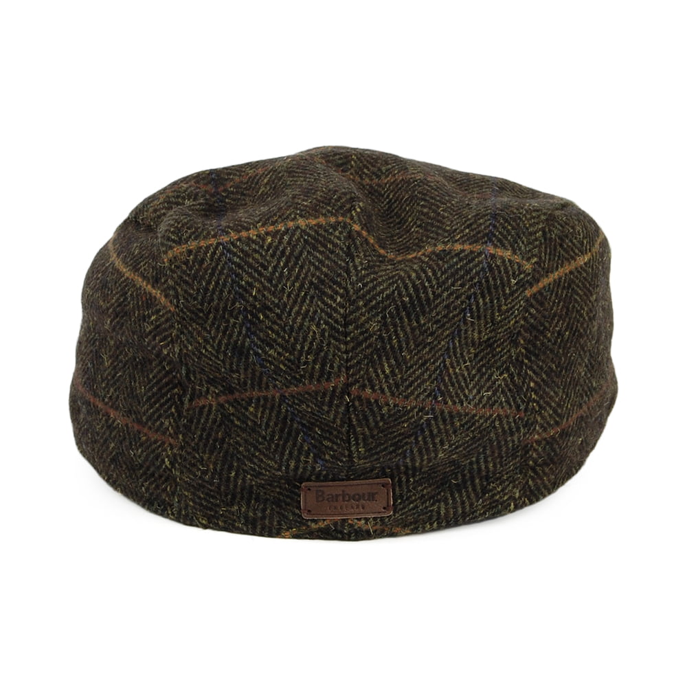 Barbour Hats Cheviot Herringbone Flat Cap With Earflaps - Olive