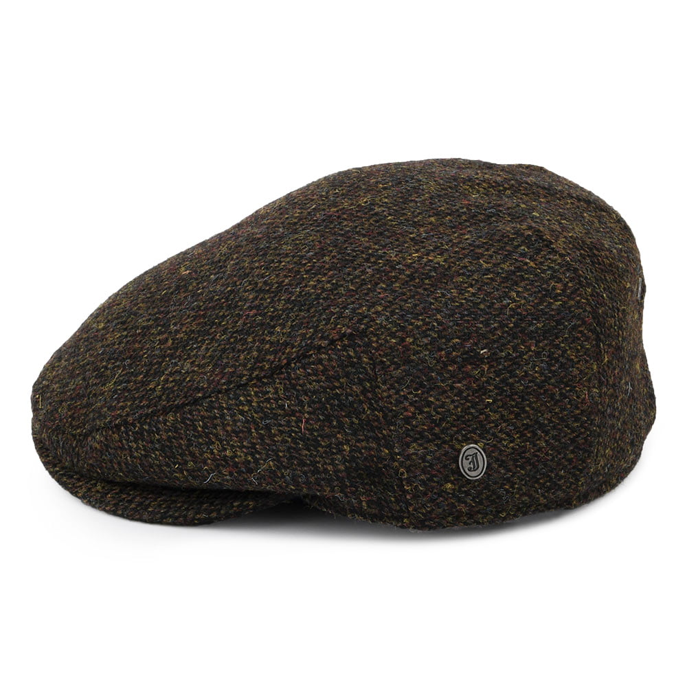 Jaxon & James HARRIS TWEED Ferness Flat Cap - Moss-Brown